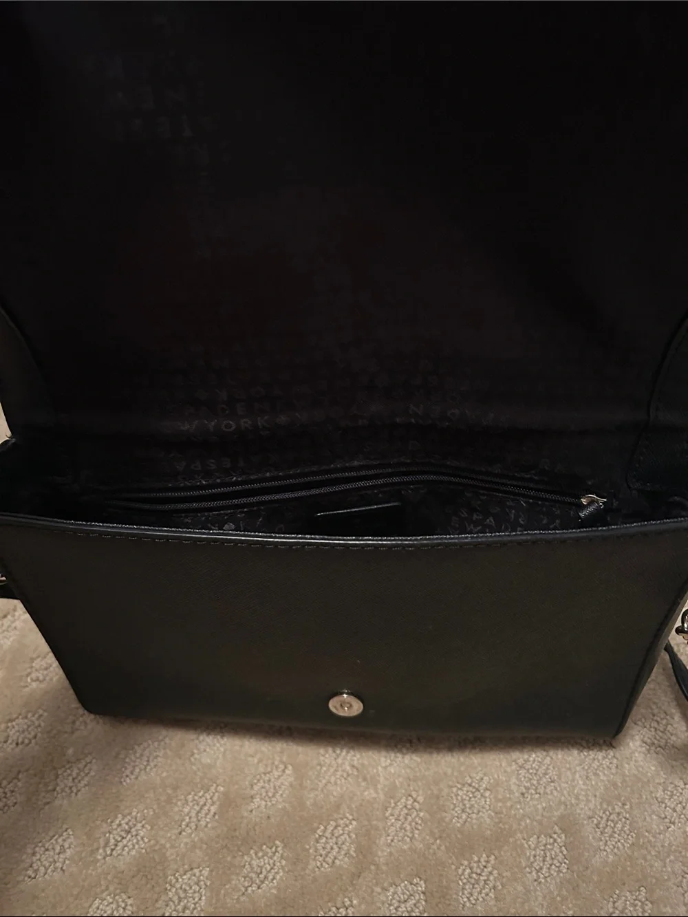 kate spade Black Leather Crossbody with Gold-Tone Accents